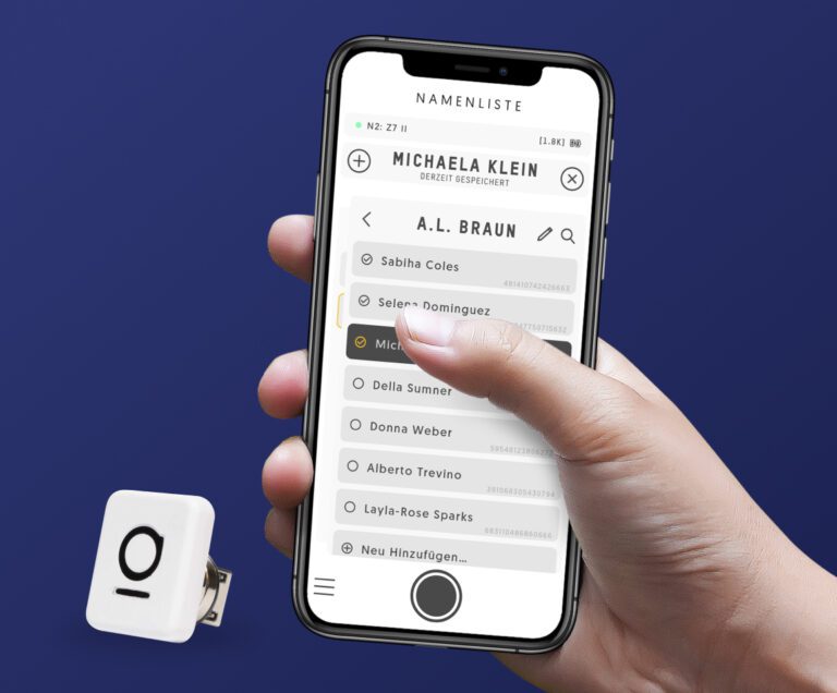Entagged Gerät und die Funktion Namensliste in der eigenen App