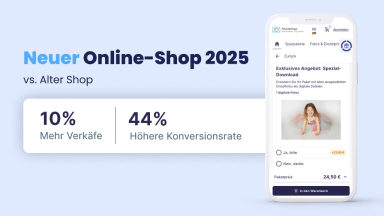 Schon zwei Drittel der fotograf.de Nutzer:innen sind zum neuen Onlineshop gewechselt und berichten von rund 10 % mehr Umsatz und 44 % höheren Conversion Rates!
